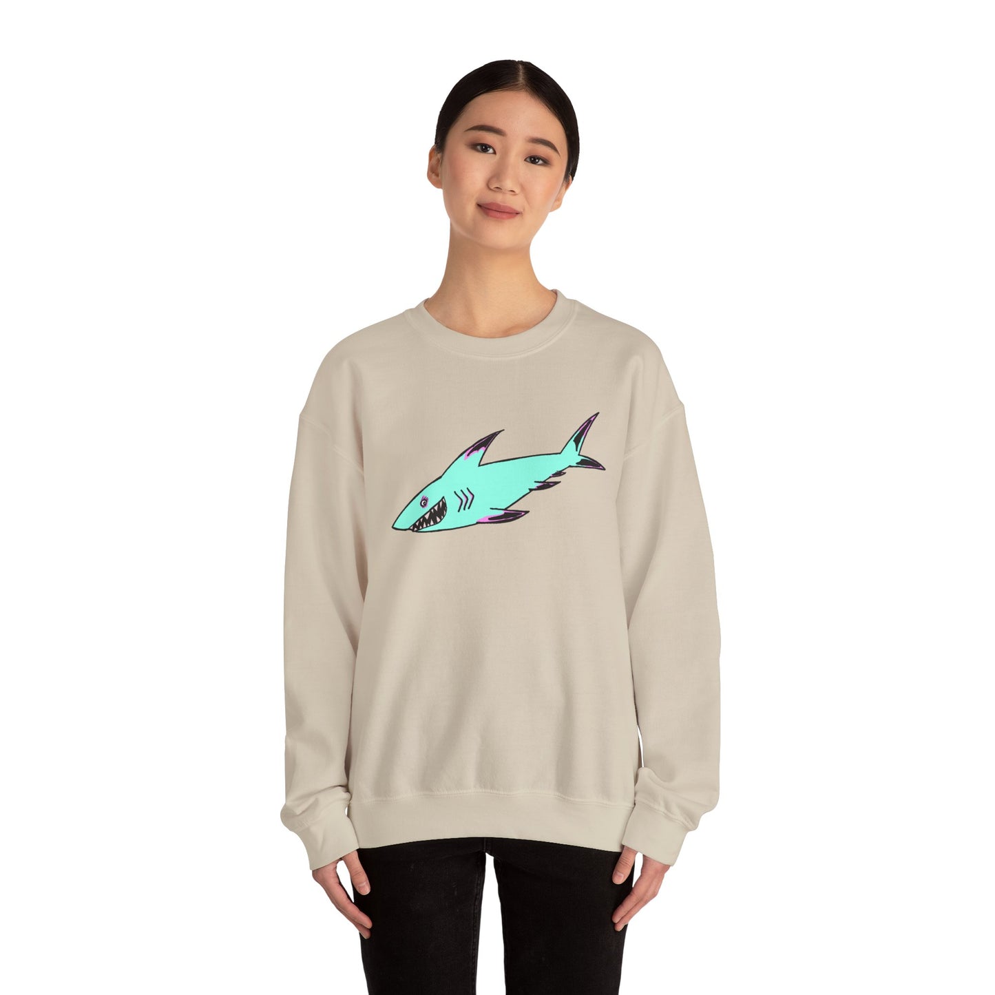 Charming Shark Graphic Sweatshirt - Unisex Heavy Blend™ Crewneck