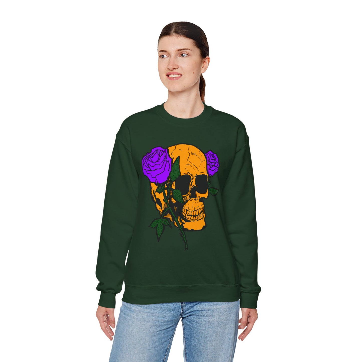 Skull & Roses Sweatshirt - Unisex Heavy Blend™ Crewneck