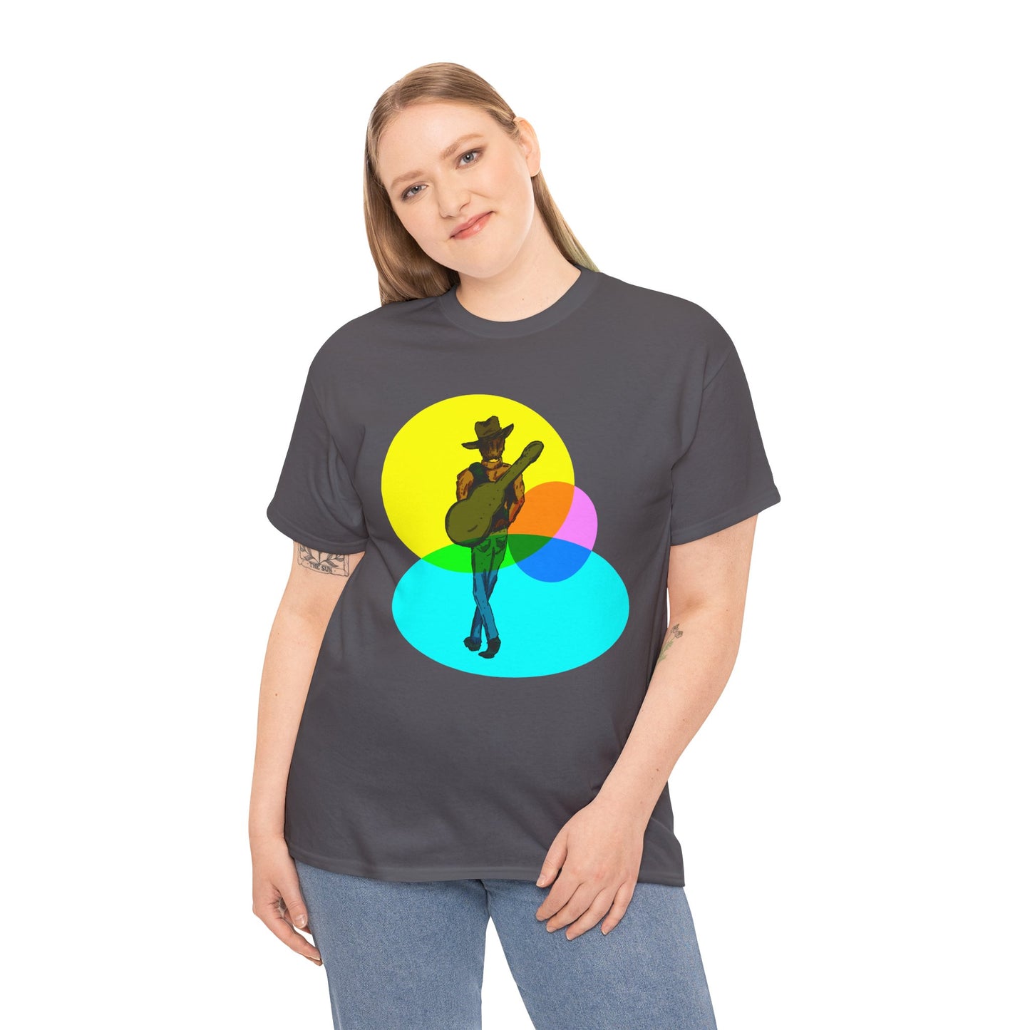 Cowboy Guitar Tee — Colorful Music T‑Shirt