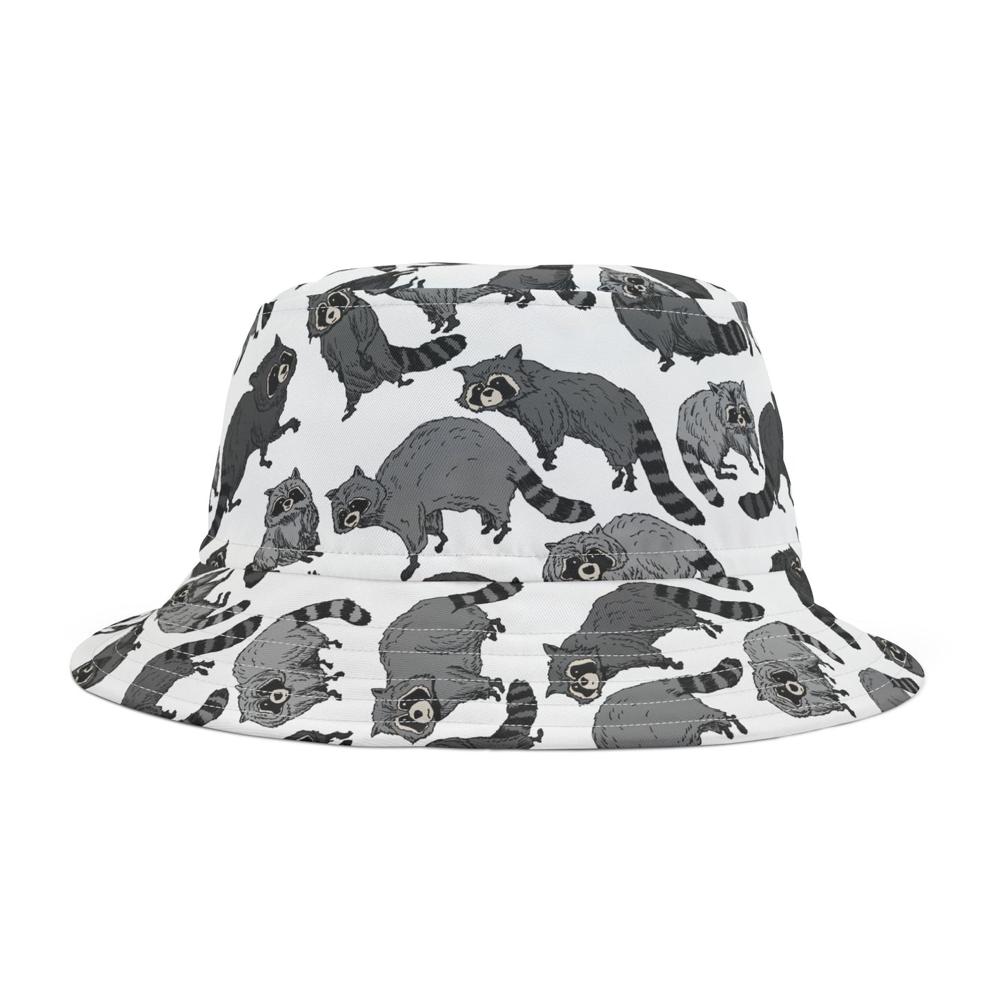 Raccoon Pattern Bucket Hat - Trendy Summer Accessory, Gift for Animal Lovers, Outdoor Festivals, Beach Days, Stylish Headwear