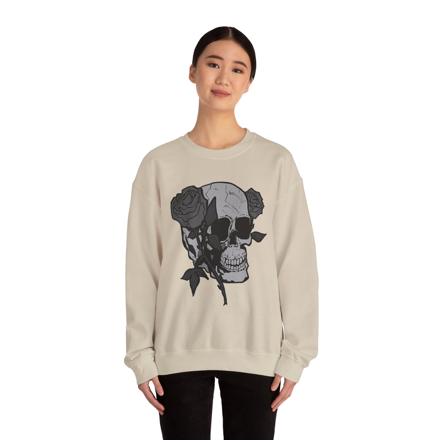 Skull and Roses Crewneck Sweatshirt - Unisex Heavy Blend™