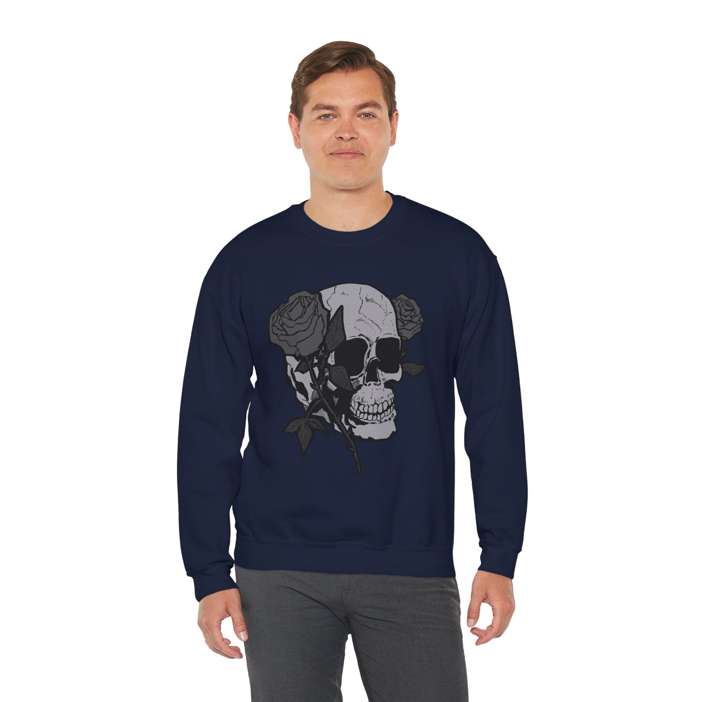 Skull and Roses Crewneck Sweatshirt - Unisex Heavy Blend™