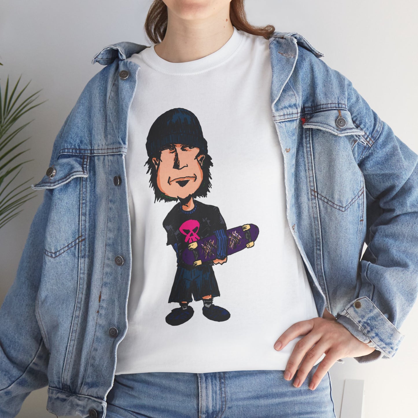 Rude Skater Dude - Skate Punk - Skater Kid Cartoon T‑Shirt — Cute Skateboarder Graphic Tee