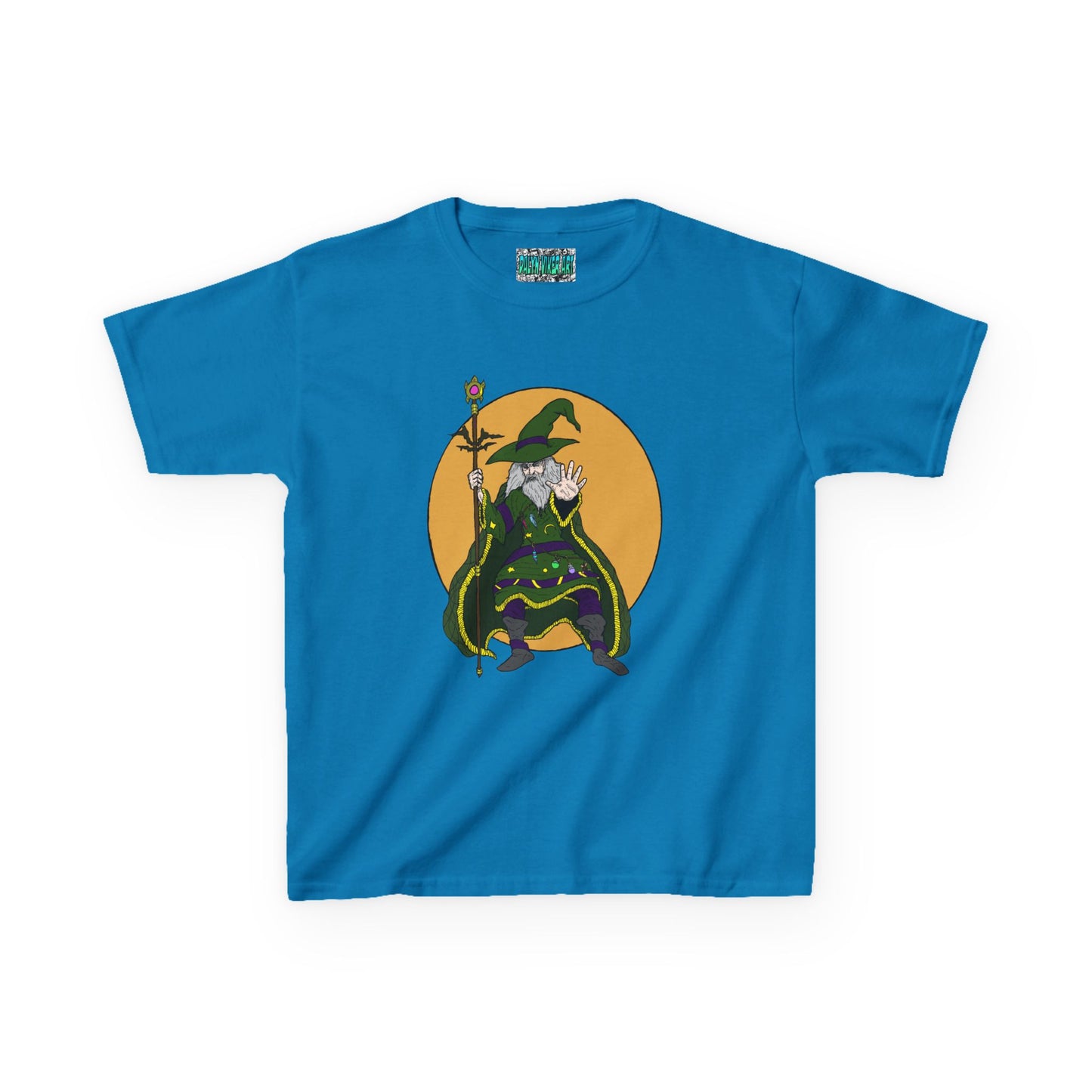 Wizard Holding a Magical Staff Kids Heavy Cotton™ Tee