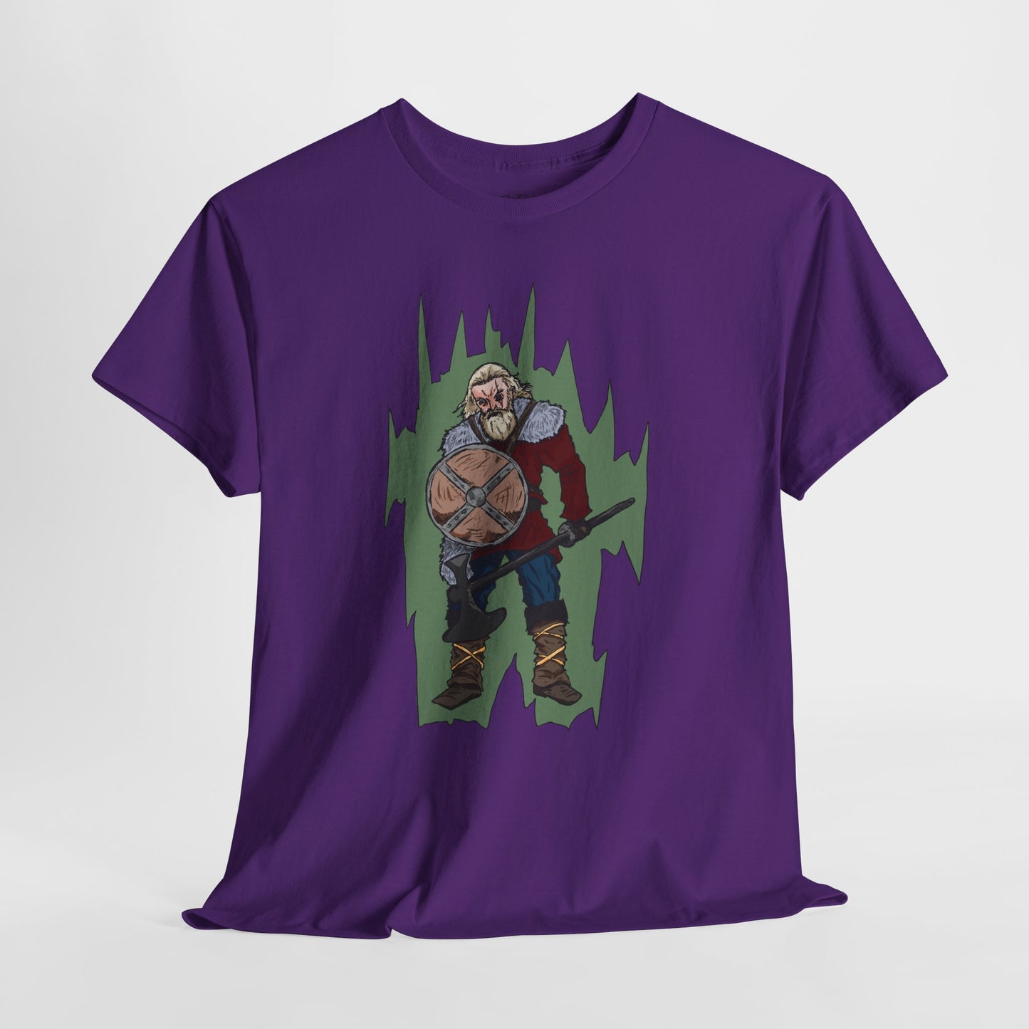 Epic Warrior Graphic Tee, Unisex Heavy Cotton Shirt, Casual Wear, Gamer Gift, Medieval Art Clothing, Battle Theme Fashion
