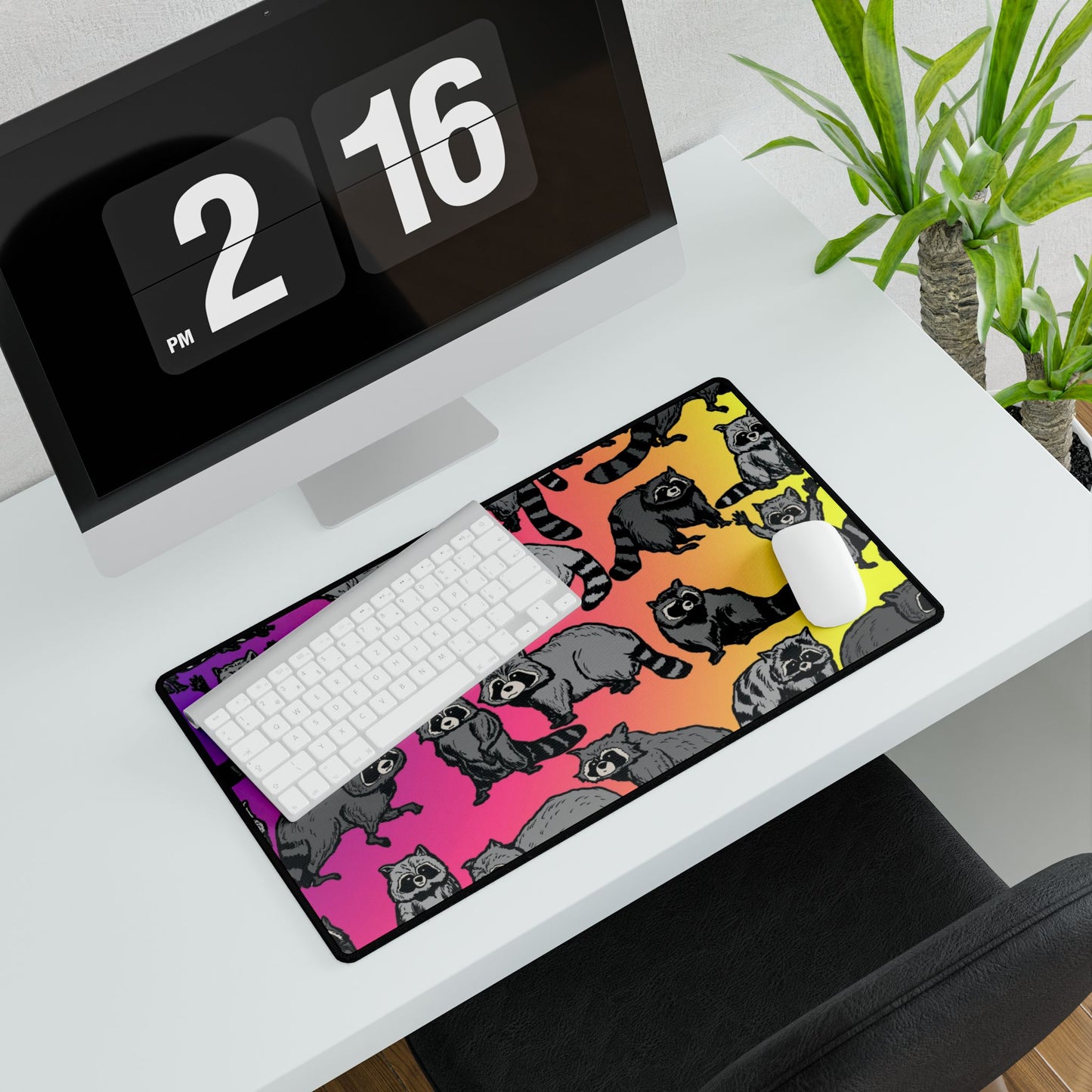 Raccoon Pattern Card Playing Mat and Desk Mat