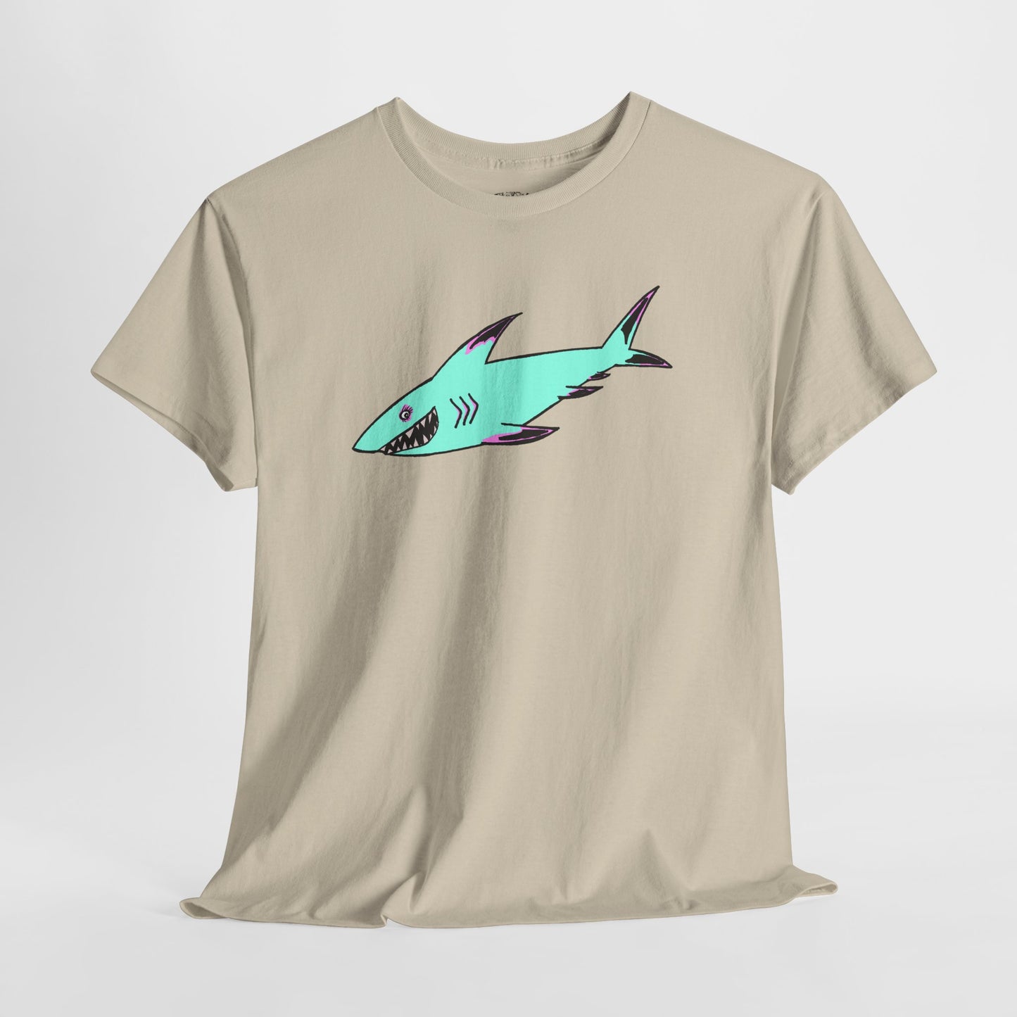 Cool Shark Graphic Unisex Heavy Cotton Tee, Ocean Lover Shirt, Beachwear, Casual Everyday Tee, Gift for Sharks Fans