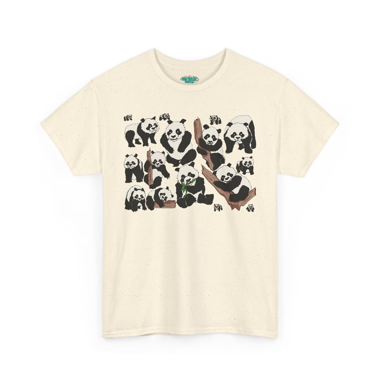 Cute Panda Design Unisex Heavy Cotton Tee | Animal Lover Gift, Casual Wear, Eco-Friendly Apparel, Nature Enthusiast Clothing