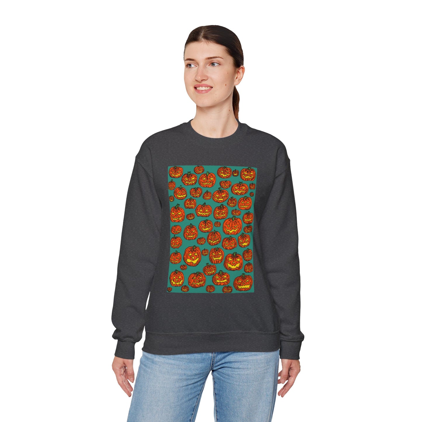 Halloween Pumpkin Crewneck Sweatshirt
