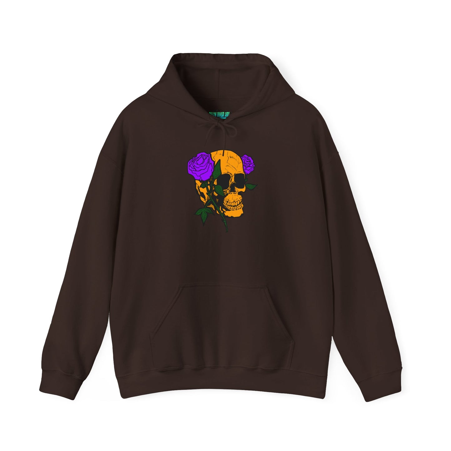 Skull & Roses Hooded Sweatshirt - Unisex Heavy Blend, Perfect for Halloween, Casual Wear, Street Style, Gifts for Her, Trendy Fashion