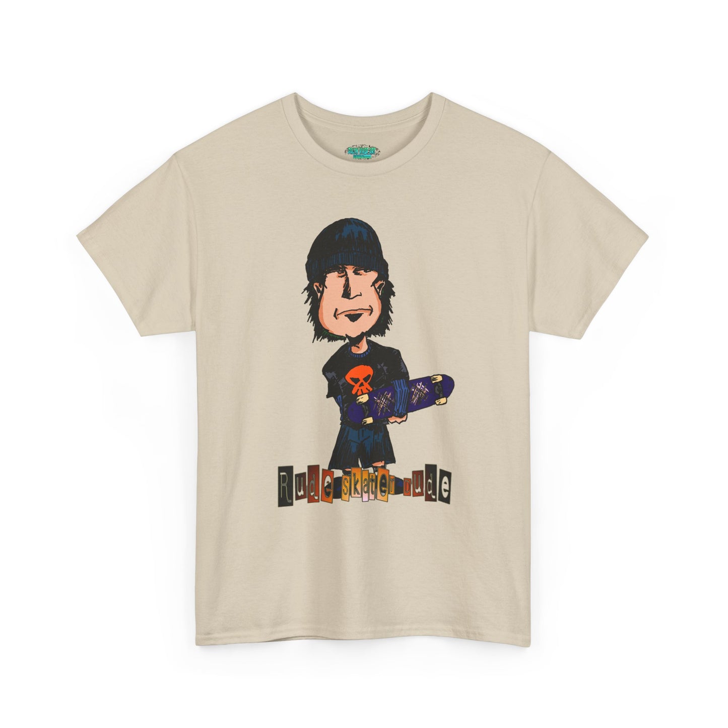 Rude Skater Dude Cartoon Skate Punk T-Shirt — Skateboarding Tee with Skull Design