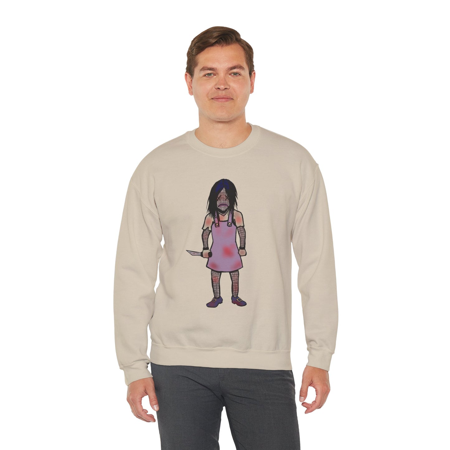 Evil Doll Edgy Graphic Sweatshirt for Unique Style
