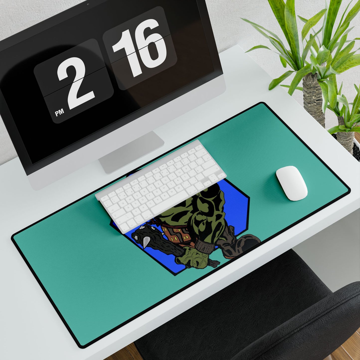 Orc Warrior Gaming Desk Mat — Fantasy RPG Mouse Pad and Card Playing Mat