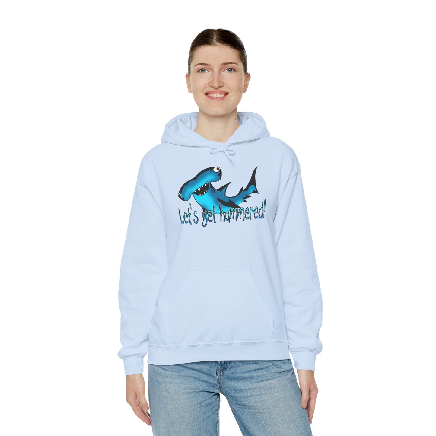 Let's Get Hammered Shark-Themed Unisex Hoodie: Let's Get Fin-tastic, Casual Wear, Gift for Ocean Lovers, Beach Party, Summer Fun