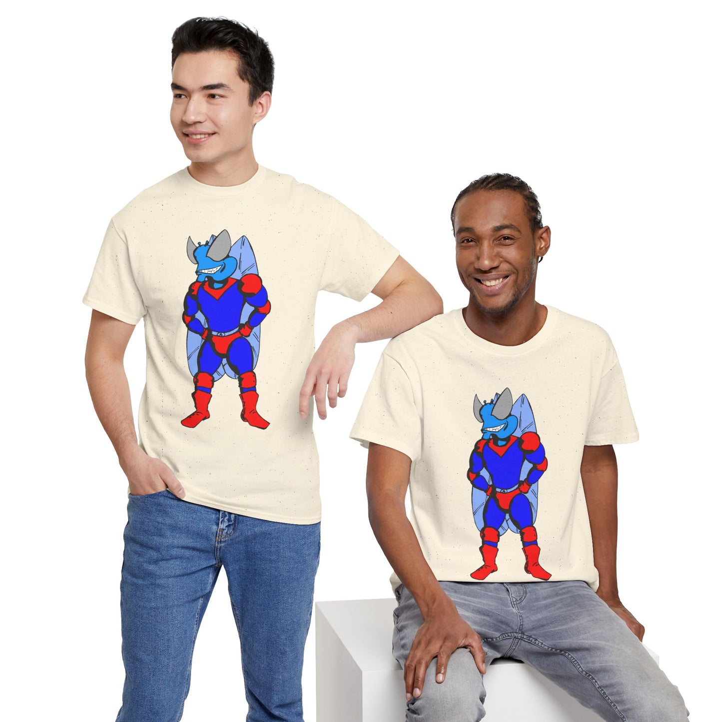 Astro-Fly Hero Graphic Tee - Blue & Red Superhero T-Shirt