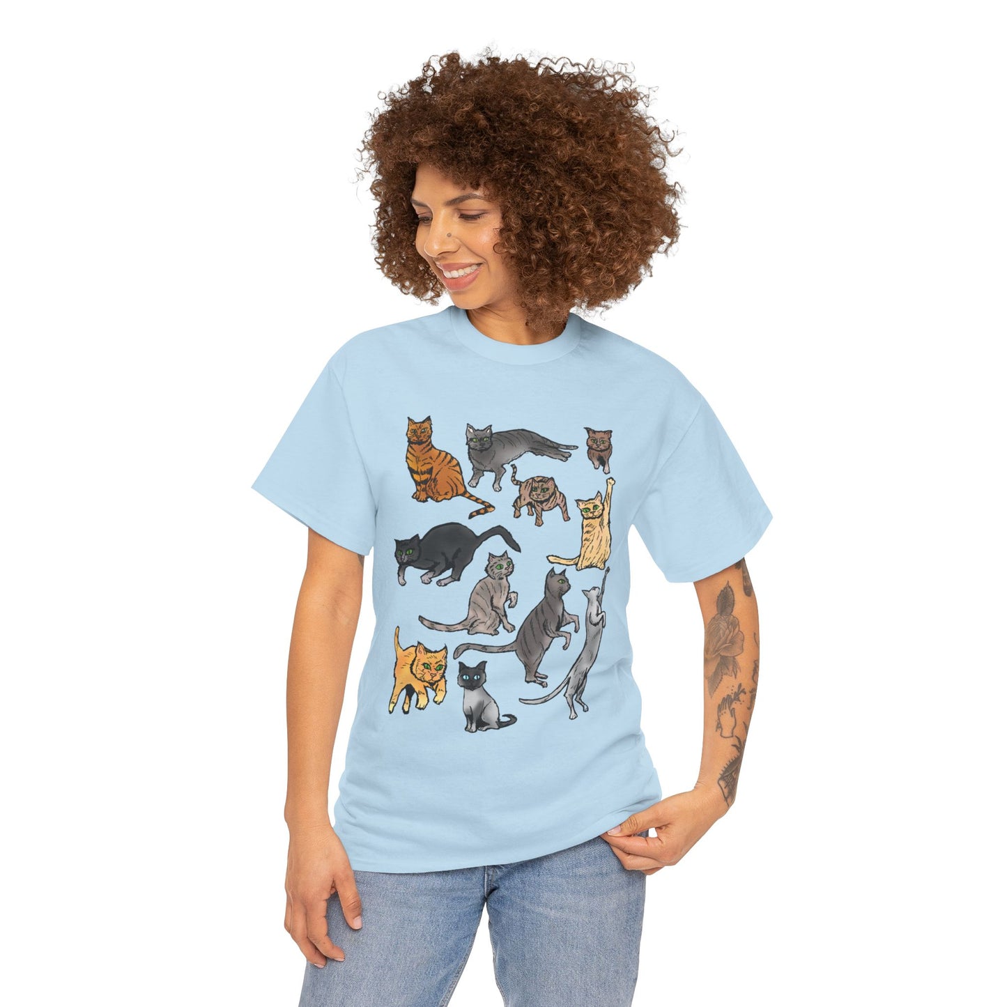 Cats Collage T-Shirt — Cute Cat Illustration Tee for Cat Lovers