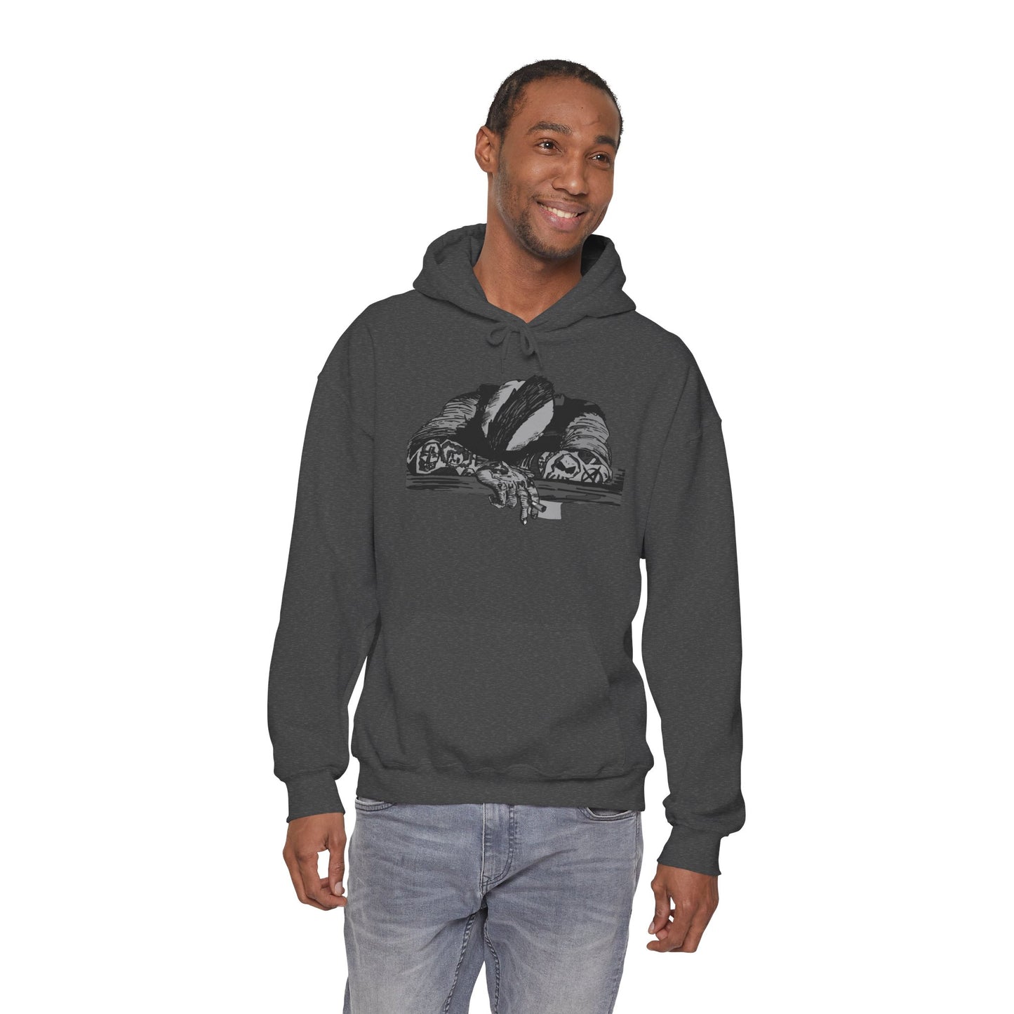 Punk and Done Unisex Hoodie with Artistic Design, Cozy Streetwear, Graphic Sweatshirt for Casual Vibes, Perfect Gift for Any Occasion