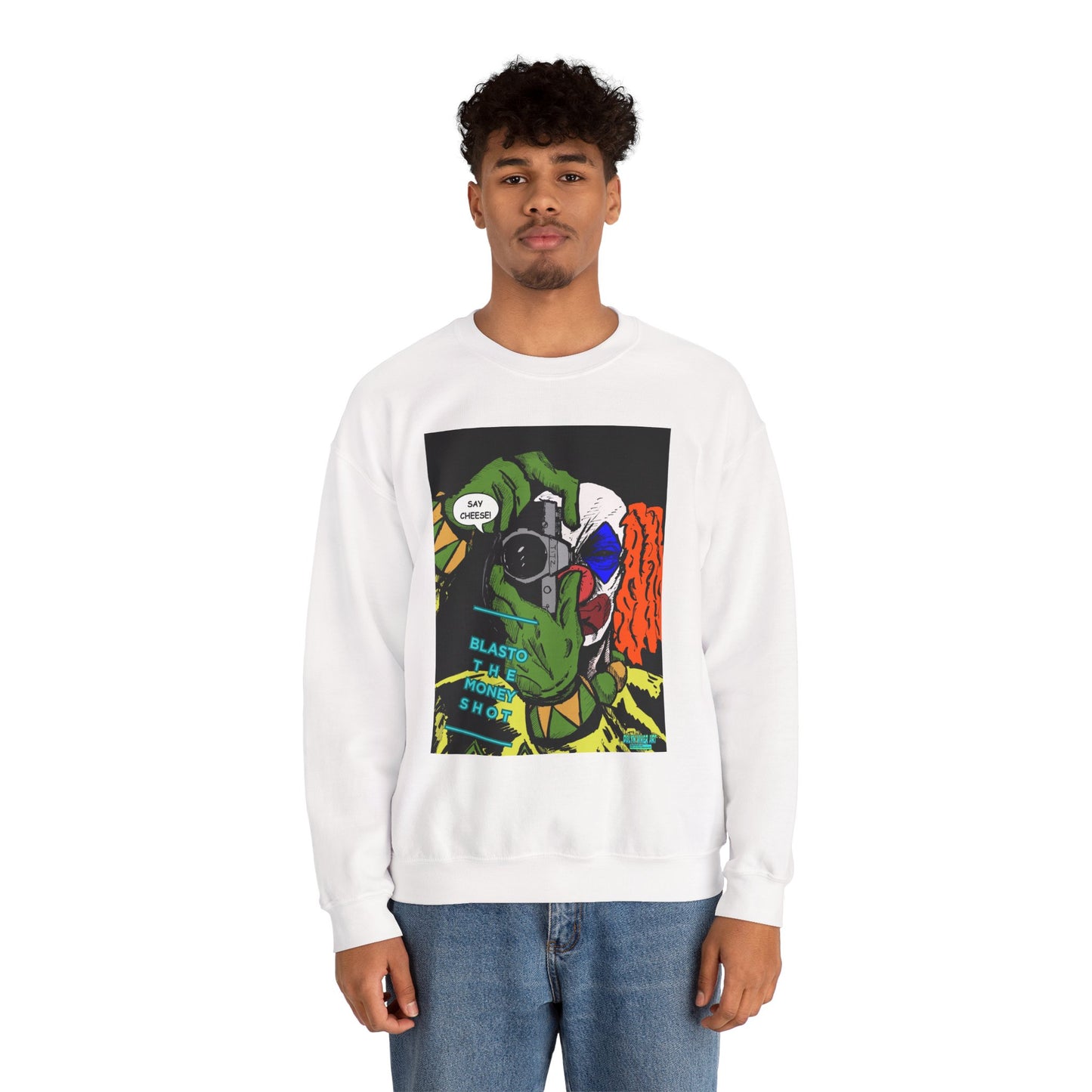 Blasto the Clown Retro Homage Graphic Crewneck Sweatshirt - 'Blast from the Past'