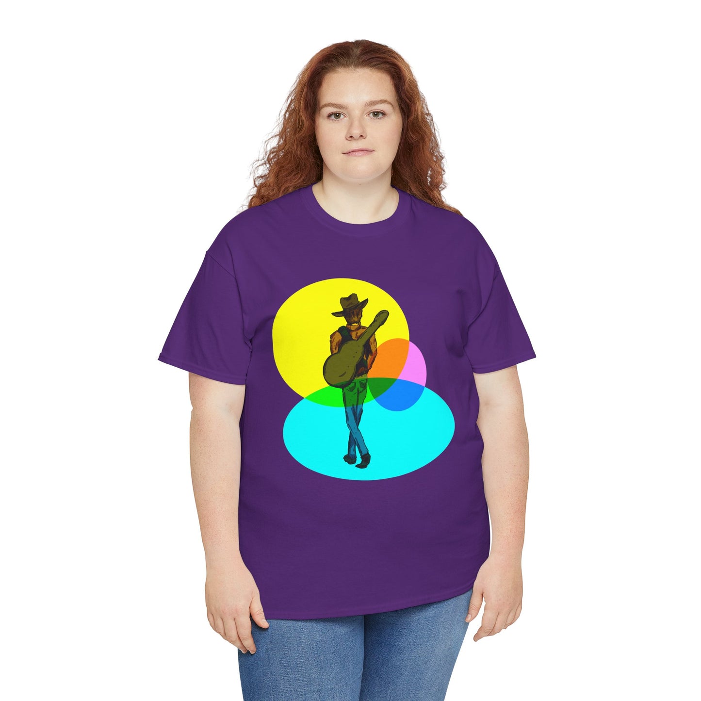 Cowboy Guitar Tee — Colorful Music T‑Shirt