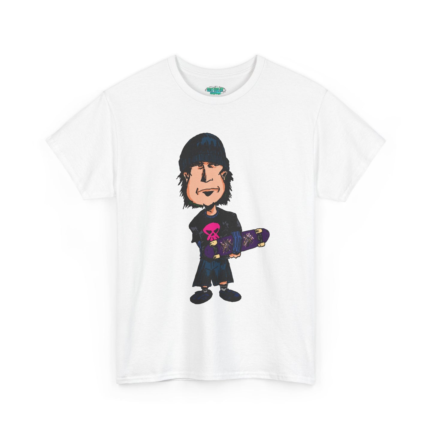 Rude Skater Dude - Skate Punk - Skater Kid Cartoon T‑Shirt — Cute Skateboarder Graphic Tee