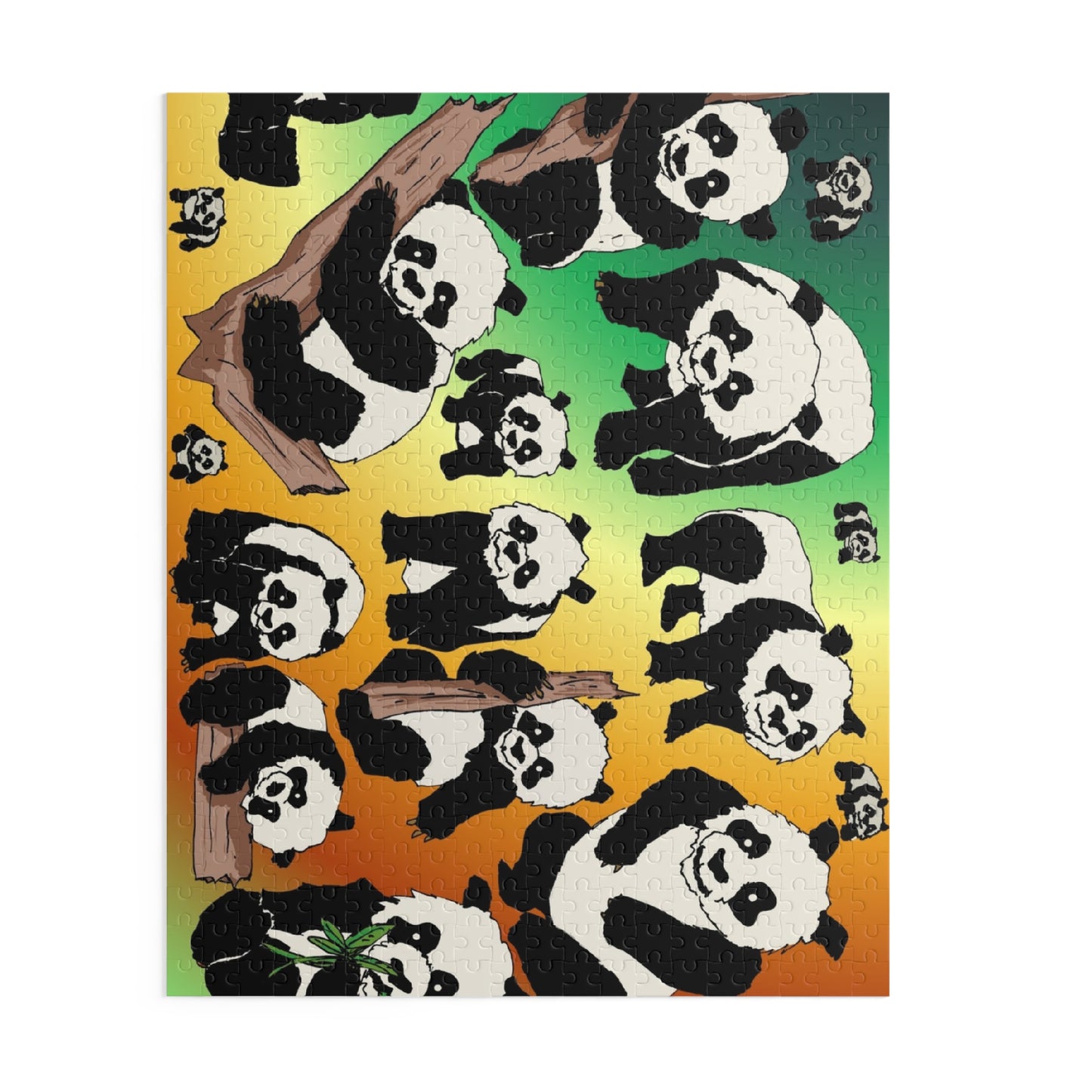 Panda Pattern Puzzle — 120/252/500-Piece Jigsaw with Cute Panda Illustrations