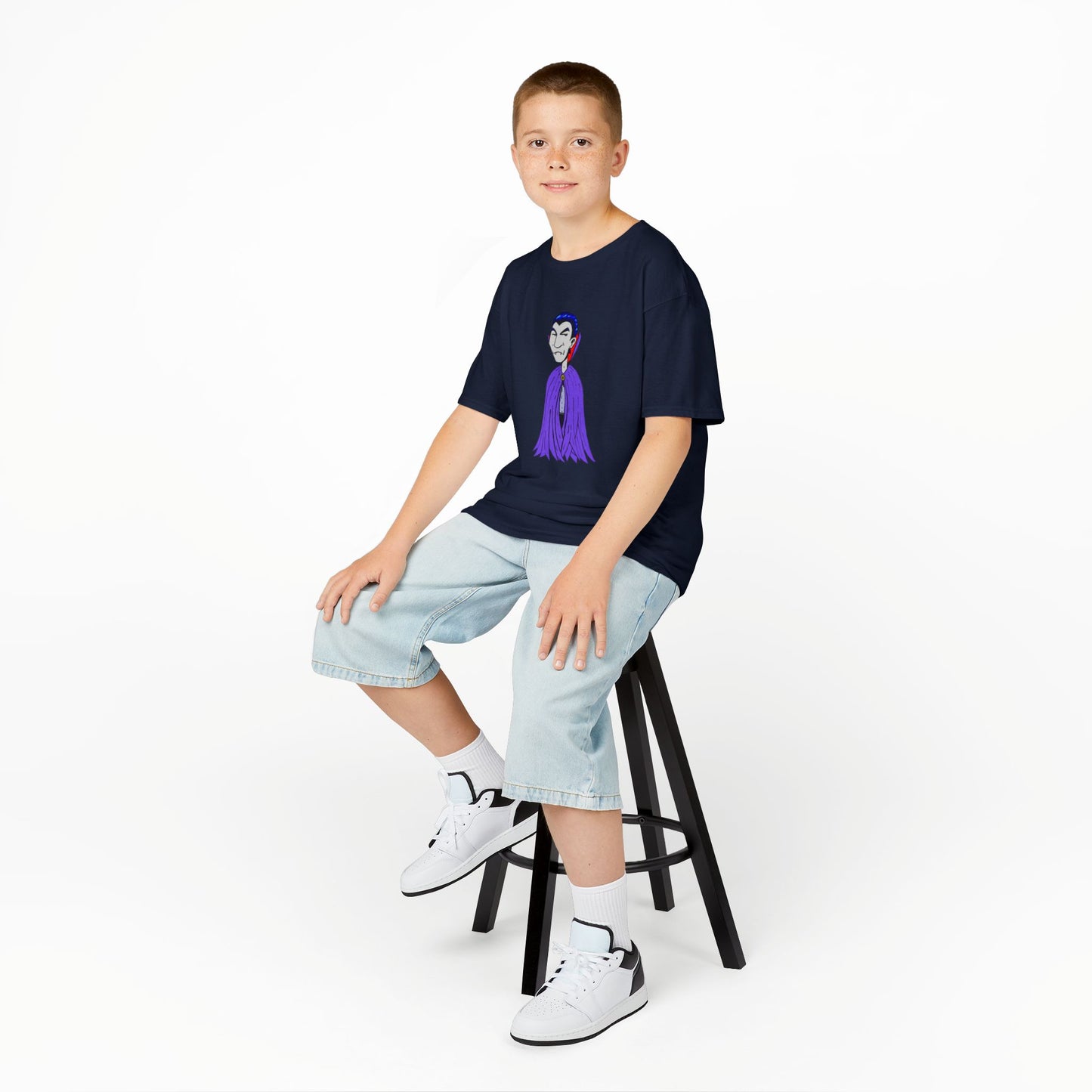 Kids Vampire T-Shirt — Cute Purple Dracula Tee for Halloween