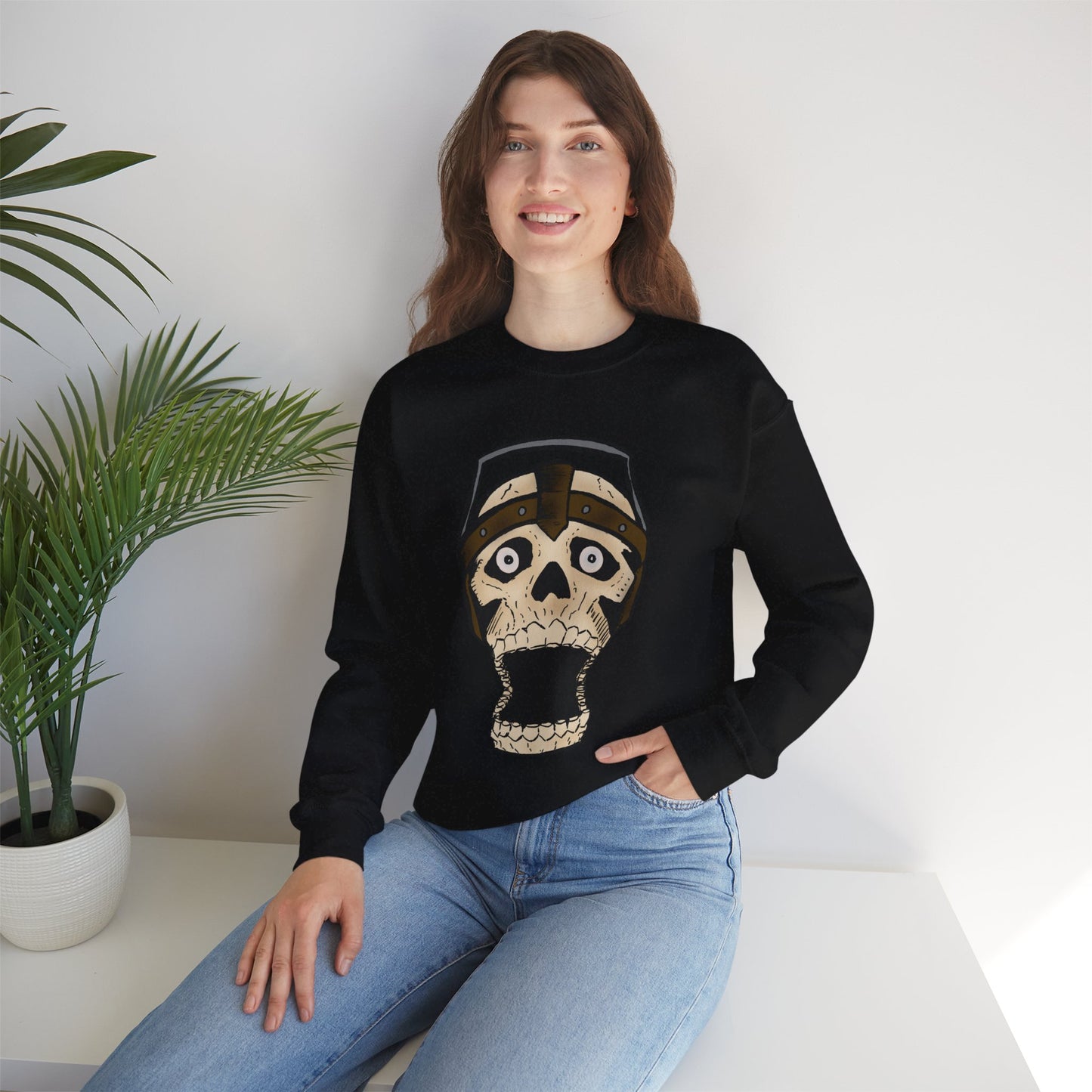Screaming Skull Graphic Crewneck Sweatshirt - Unisex Heavy Blend™