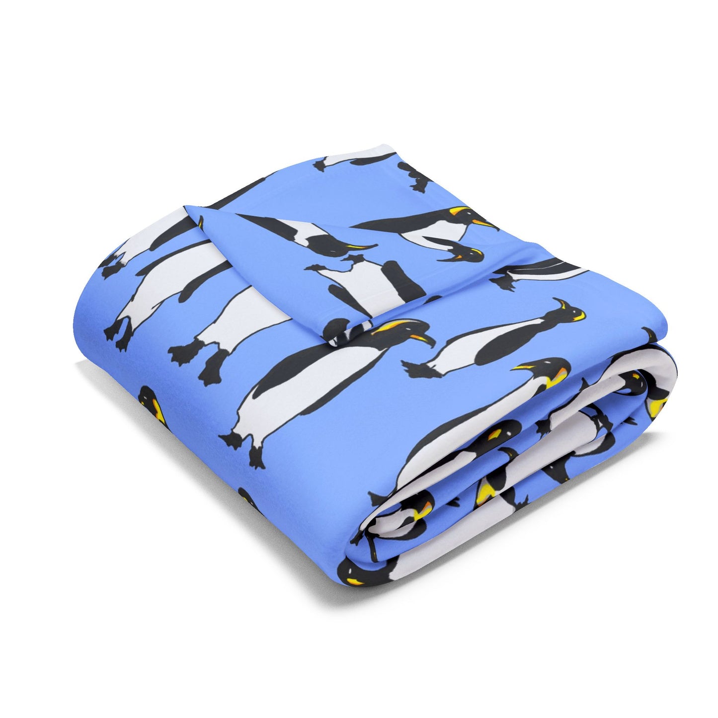 Rookery of Penguins - Antarctic Blue - Arctic Fleece Blanket