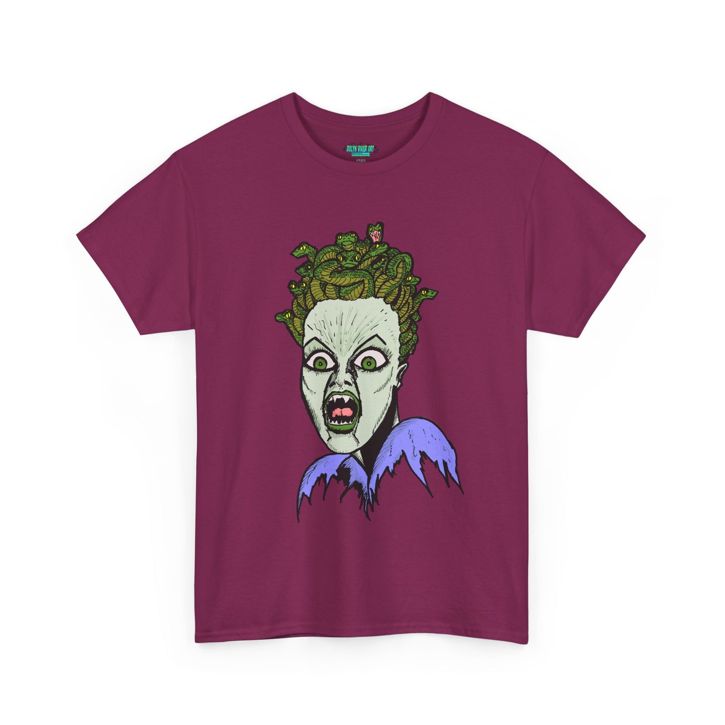 Spooky Medusa Unisex Heavy Cotton Tee - Perfect for Halloween, Horror Fans, Casual Wear, Party Outfits, Graphic Tees