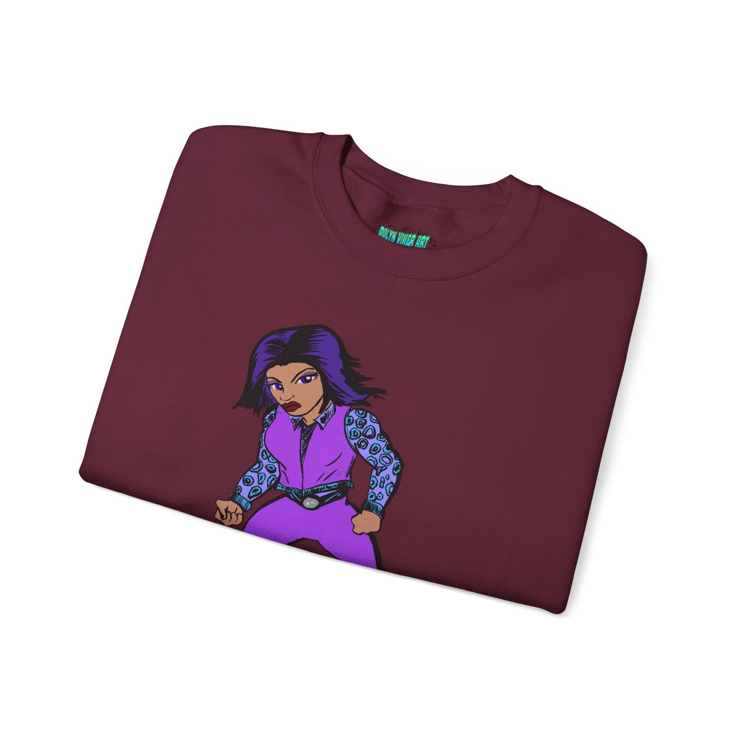 Vintage Retro Hero Crewneck Sweatshirt with Bold Graphic Design