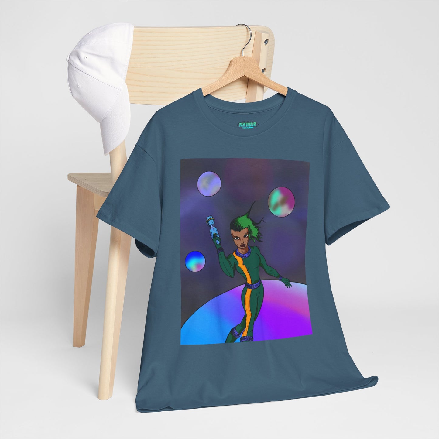 Cosmic Hero Vibe Tee - Unisex Heavy Cotton Tee, Space Art Shirt, Retro Sci-Fi T-Shirt, Gift for Space Lovers, Unique Graphic Tee