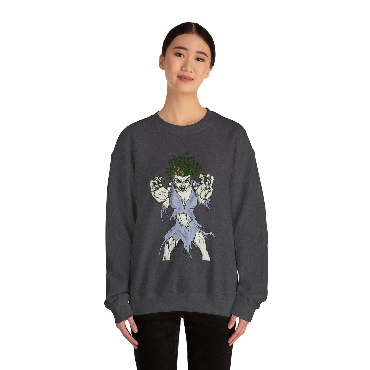Medusa Inspired Unisex Heavy Blend Crewneck Sweatshirt