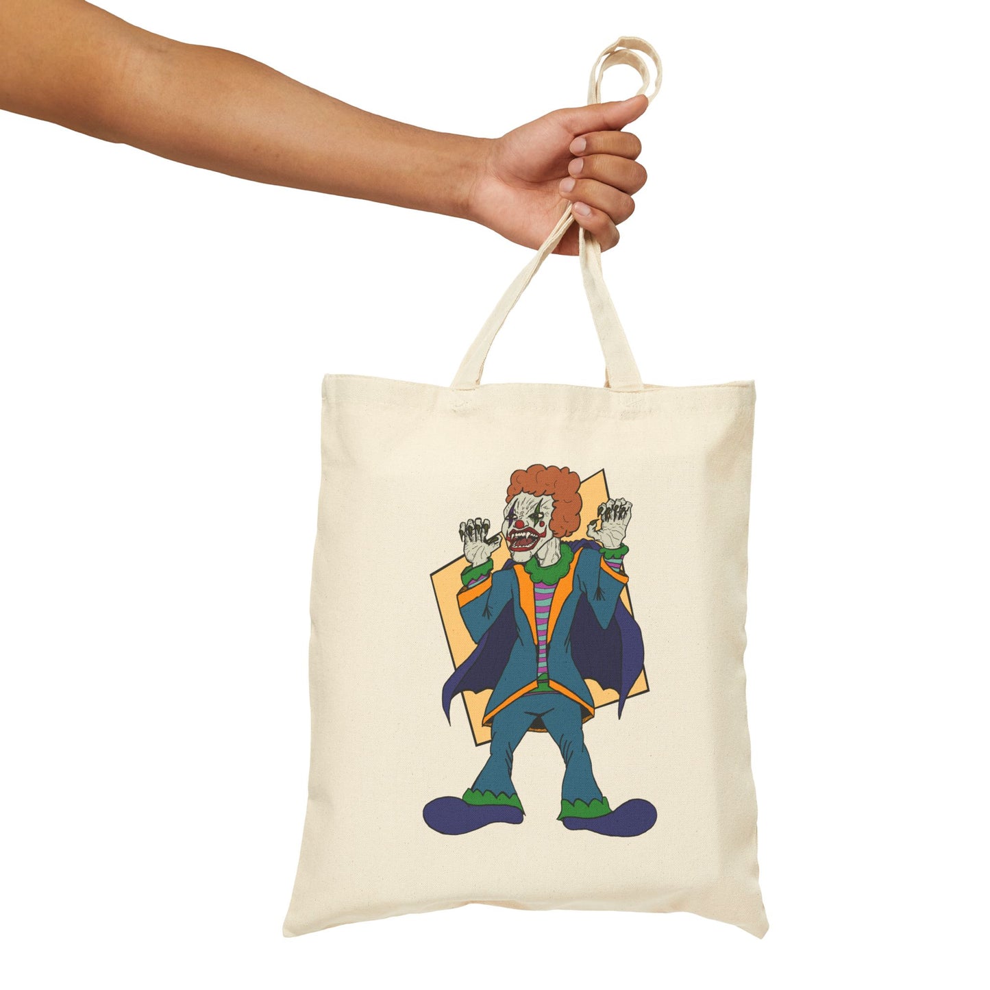 Canvas Tote Bag - Vampire Clown Horror Design