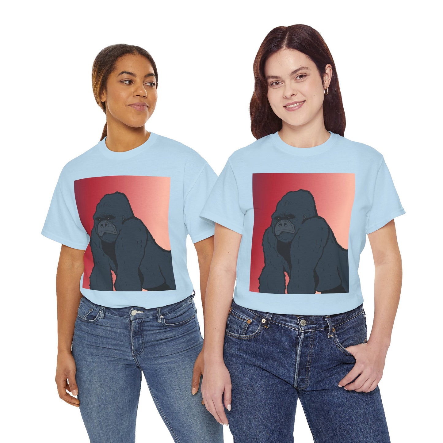 Gorilla Graphic Tee — Vintage Sunset Primate Illustration Shirt
