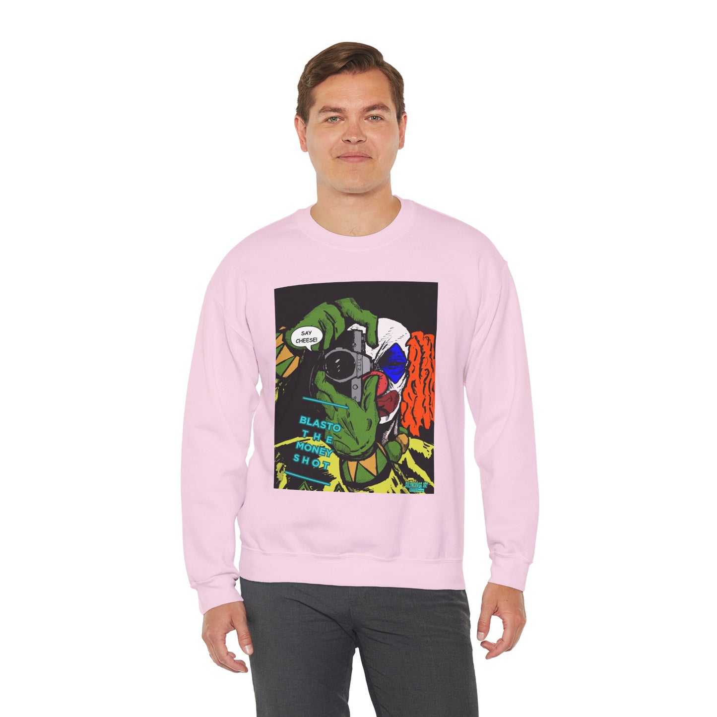 Blasto the Clown Retro Homage Graphic Crewneck Sweatshirt - 'Blast from the Past'