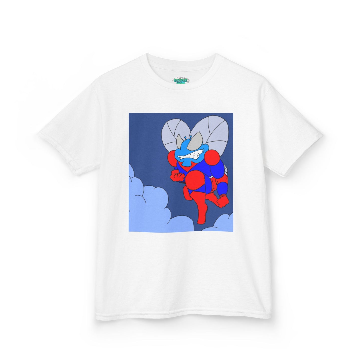 The Astounding Astro-Fly - Up in the Clouds - Kids Superhero Graphic Tee - Fun Cartoon Design for Playful Days
