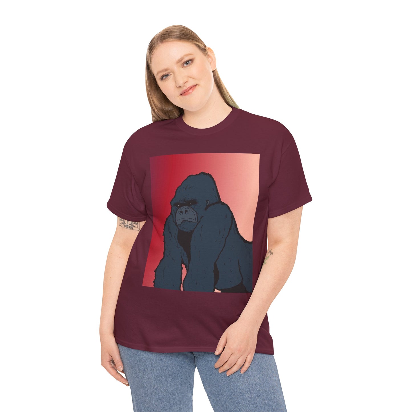 Gorilla Graphic Tee — Vintage Sunset Primate Illustration Shirt