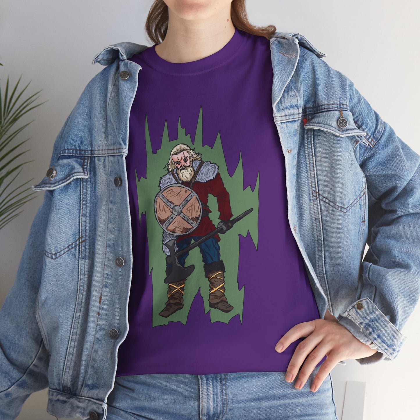Epic Warrior Graphic Tee, Unisex Heavy Cotton Shirt, Casual Wear, Gamer Gift, Medieval Art Clothing, Battle Theme Fashion