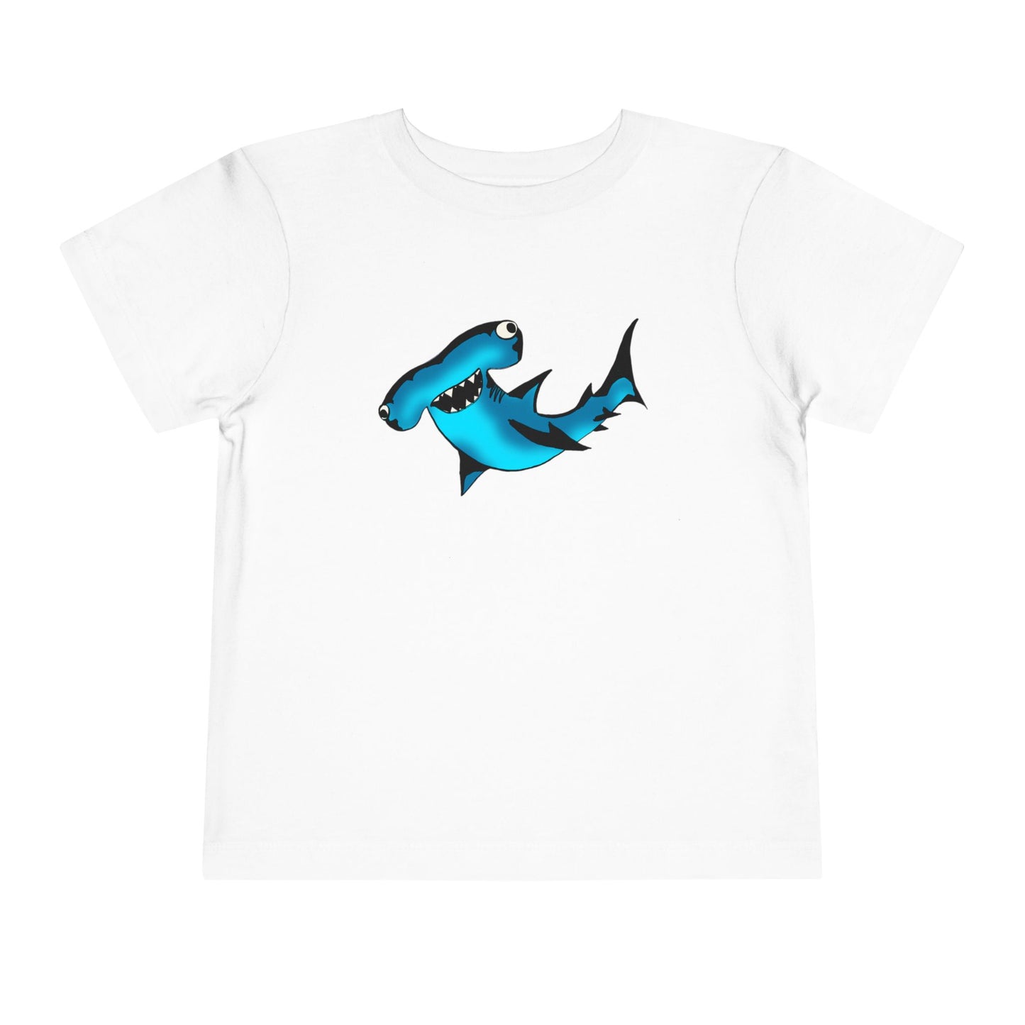 Toddler Shark Tee - Cute Blue Harley Hammerhead Graphic Kids Short Sleeve Shirt