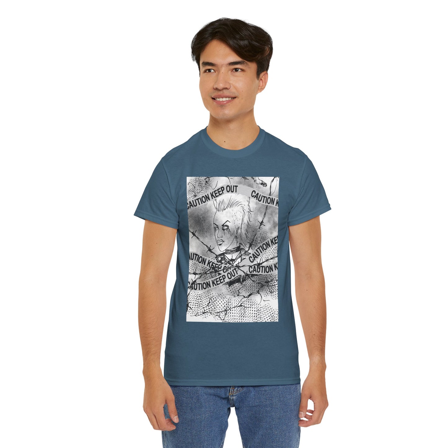 Caution Keep Out Graphic Tee, Unisex T-Shirt, Streetwear Style, Unique Gift, Casual Wear, Must-Have for Trendsetters