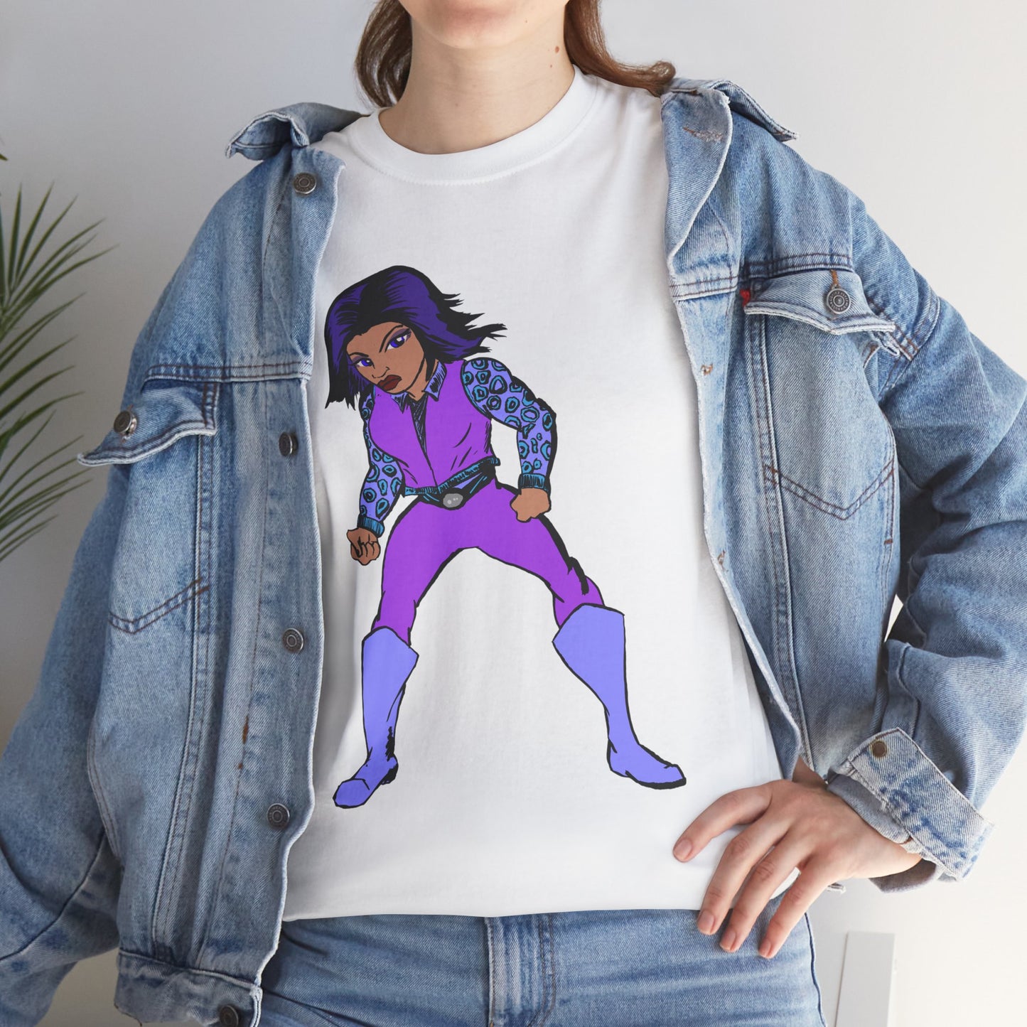 Retro Cartoon Hero Woman Character Unisex Heavy Cotton Tee, Vintage Graphic Tee, Fun T-Shirt, Gift for Fans, Casual Wear, Everyday Tee