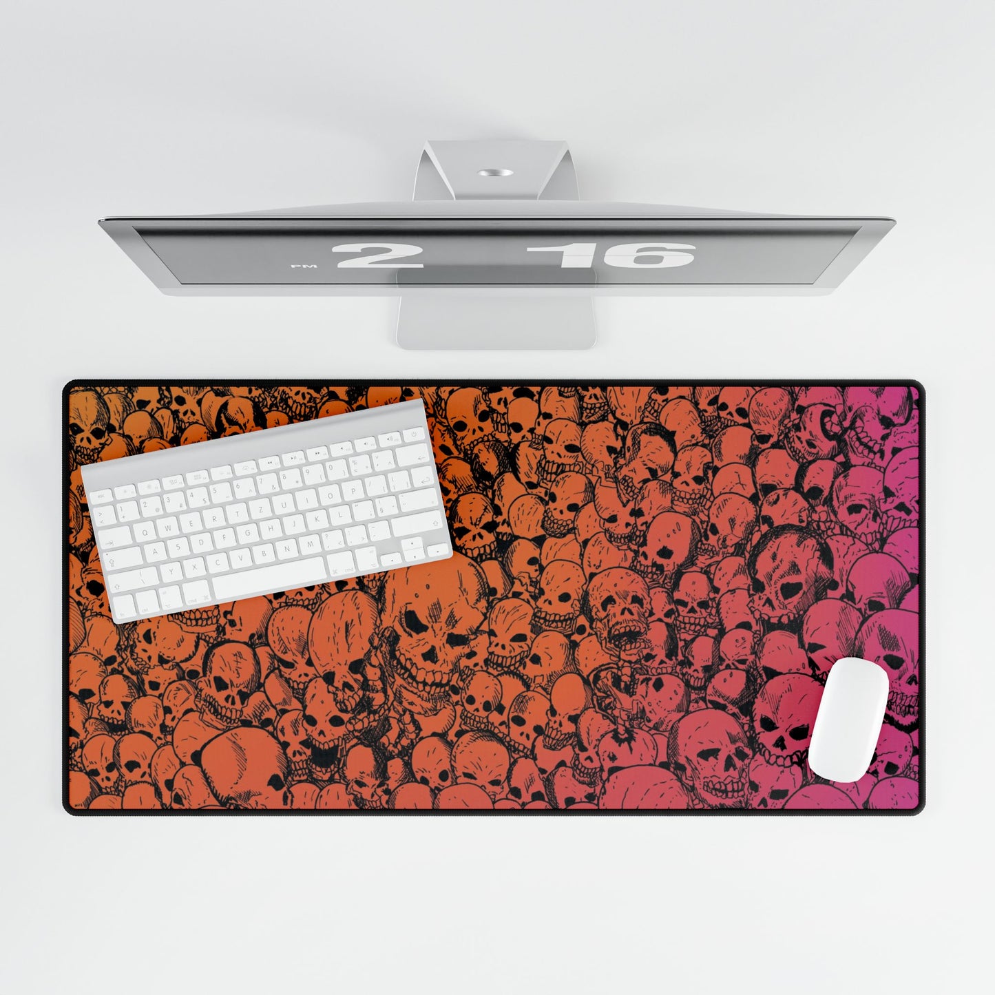 Gathering of Skulls Gradient Desk Mat — Large RGB Skull Pattern Mouse Pad