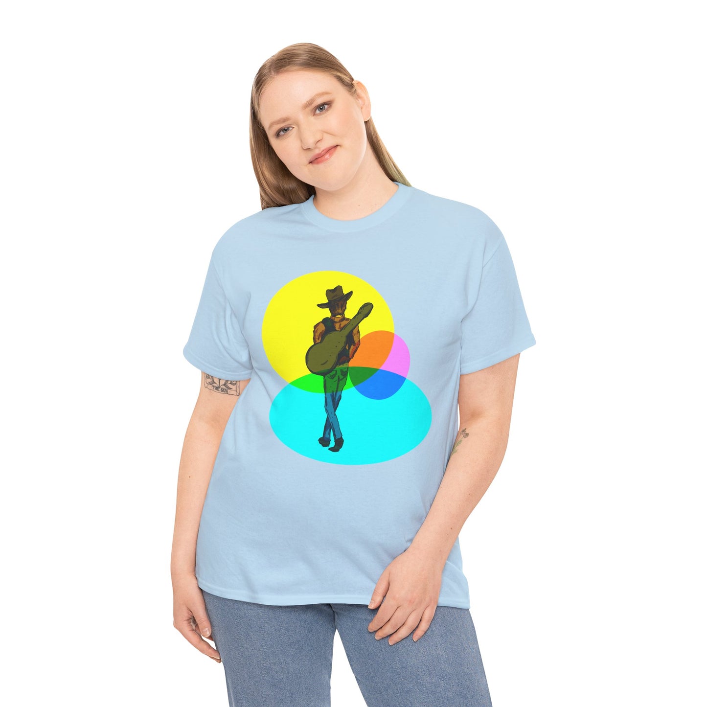 Cowboy Guitar Tee — Colorful Music T‑Shirt