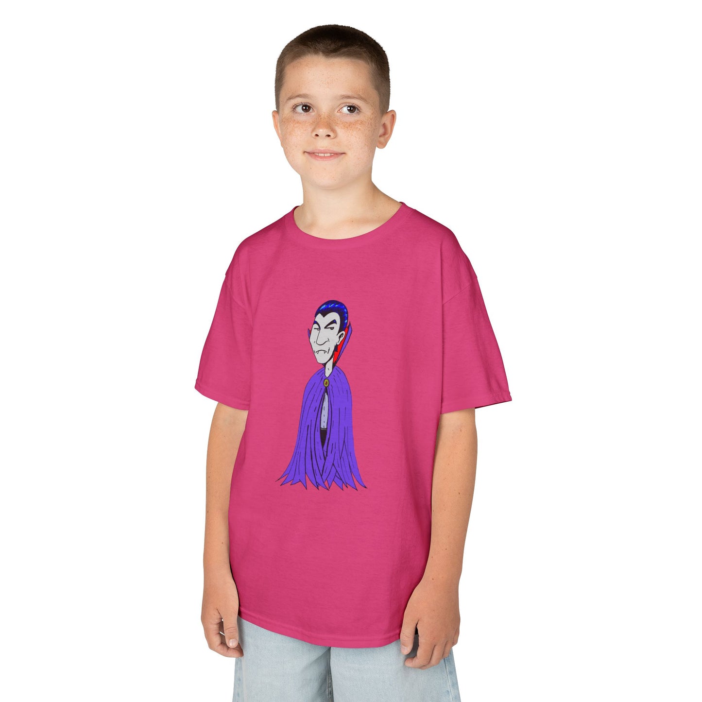 Kids Vampire T-Shirt — Cute Purple Dracula Tee for Halloween