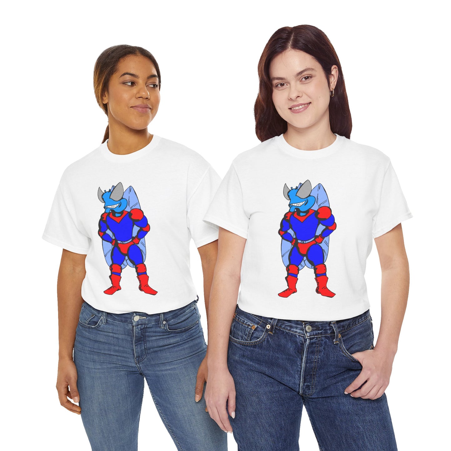 Astro-Fly Hero Graphic Tee - Blue & Red Superhero T-Shirt