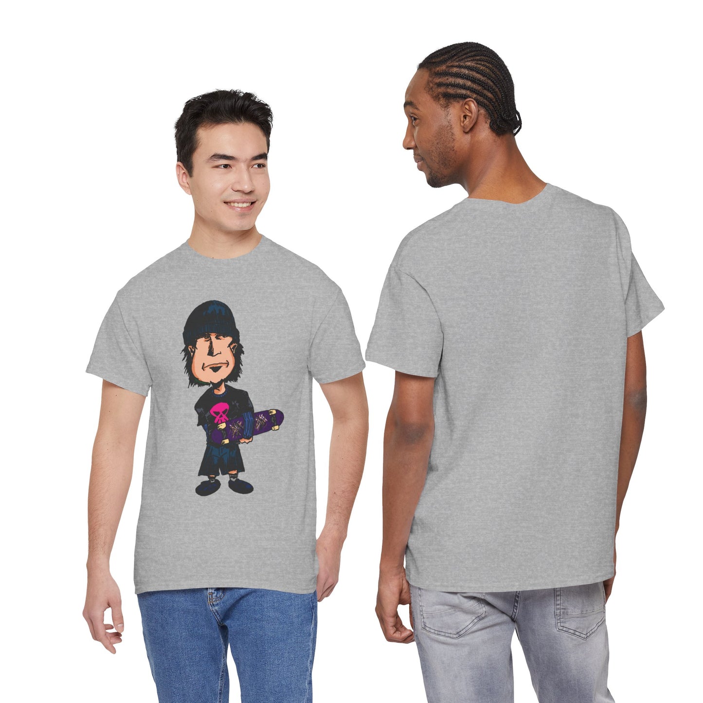 Rude Skater Dude - Skate Punk - Skater Kid Cartoon T‑Shirt — Cute Skateboarder Graphic Tee
