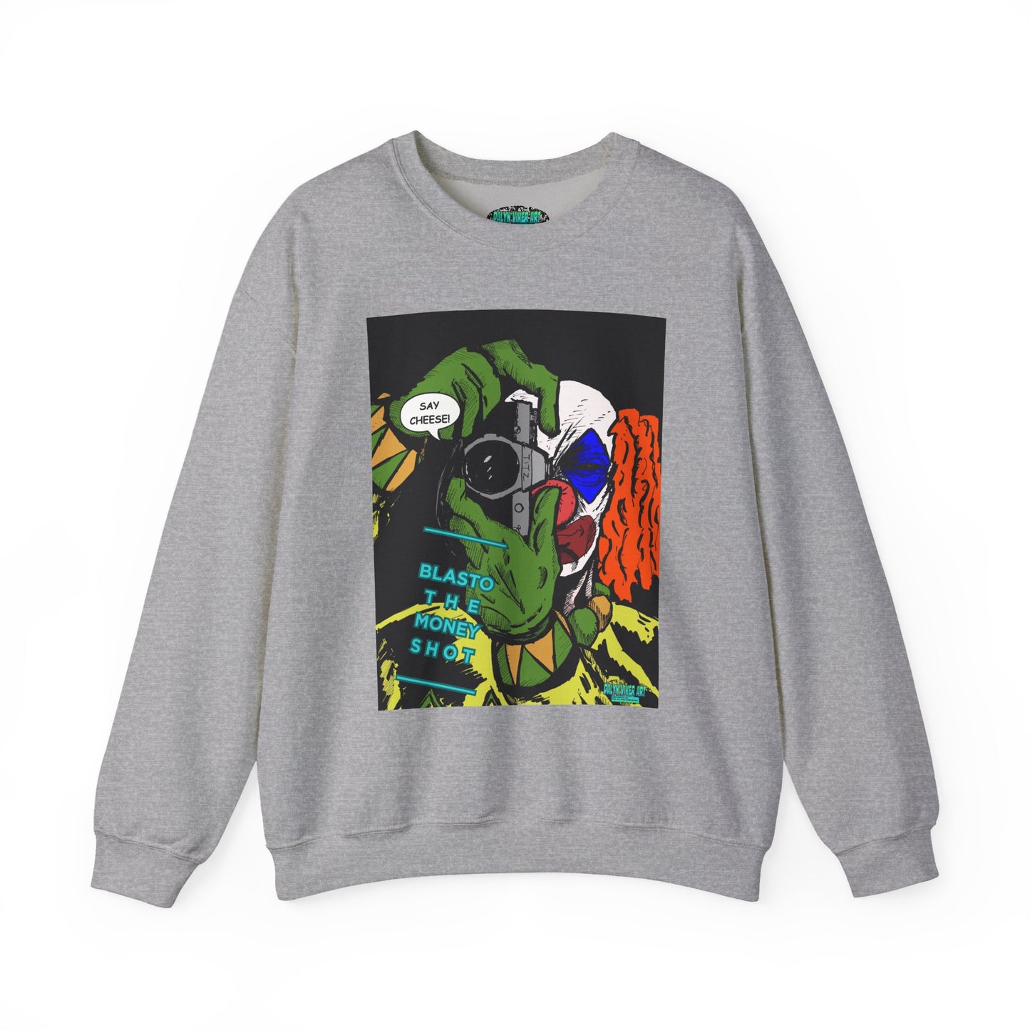 Blasto the Clown Retro Homage Graphic Crewneck Sweatshirt - 'Blast from the Past'