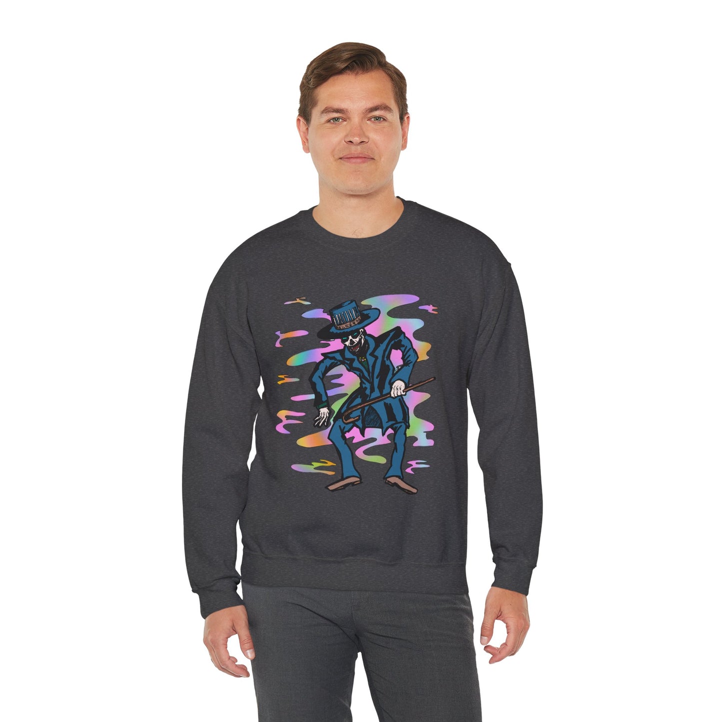 Vibrant Voodoo Graphic Crewneck Sweatshirt - Unisex Halloween Vibe