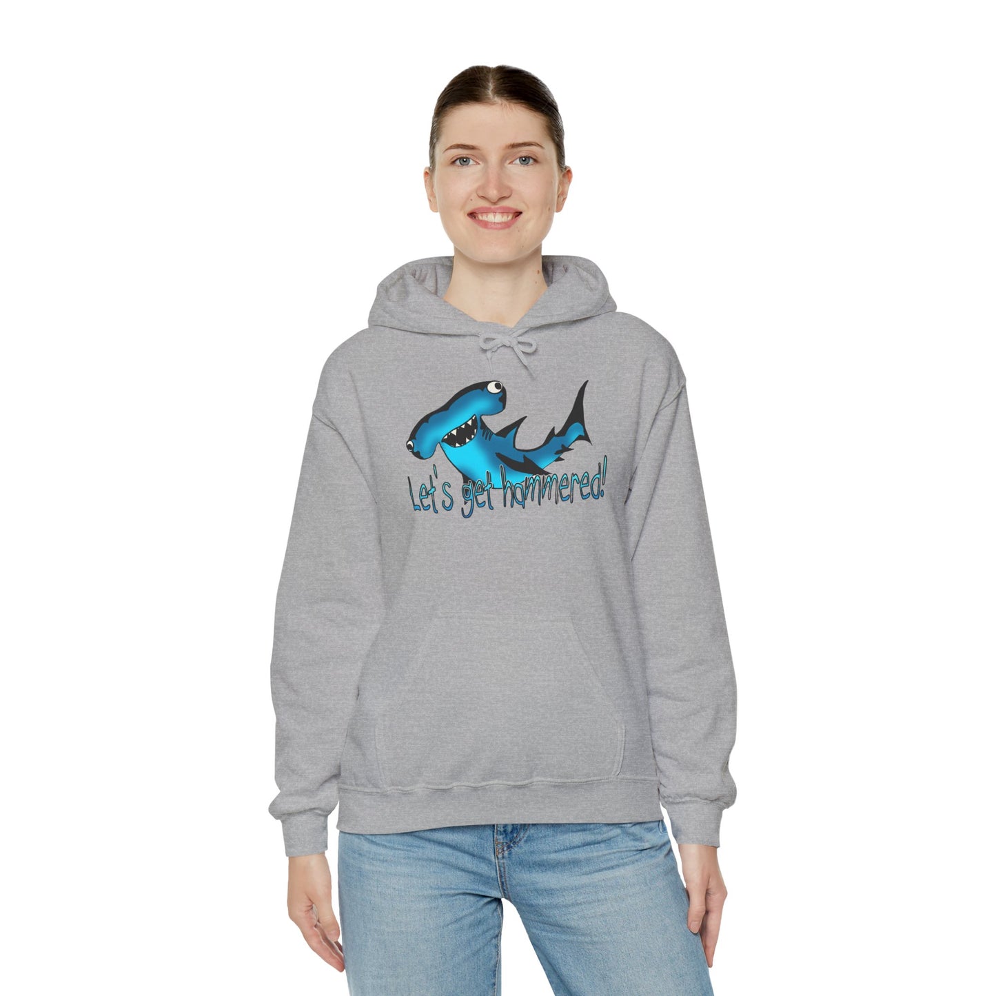 Let's Get Hammered Shark-Themed Unisex Hoodie: Let's Get Fin-tastic, Casual Wear, Gift for Ocean Lovers, Beach Party, Summer Fun