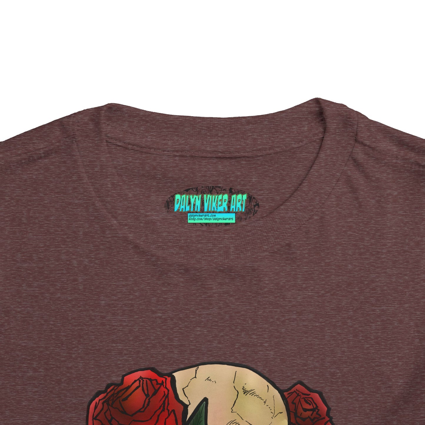 Toddler Tee — Skull with Red Roses Graphic